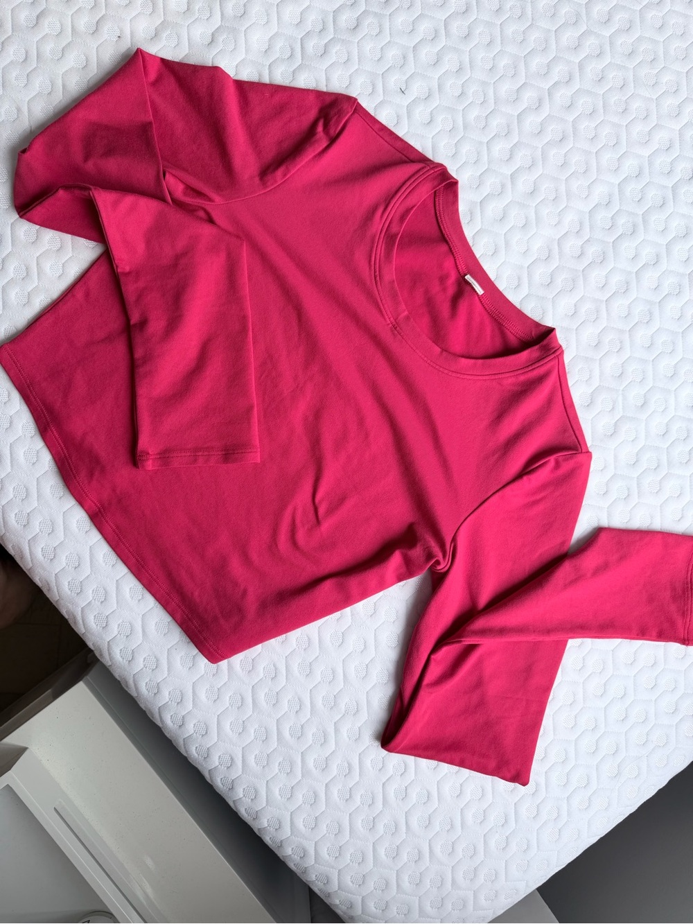 Bright Red Long Sleeve Crop Top